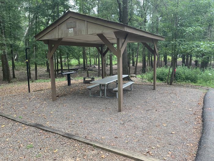 A photo of Site 27 of Loop CARTER COVE  at CARTER COVE with Picnic Table, Fire Pit, Lantern Pole