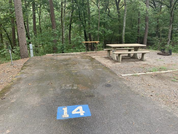 A photo of Site 14 of Loop CARTER COVE  at CARTER COVE with Picnic Table, Electricity Hookup, Fire Pit, Water Hookup