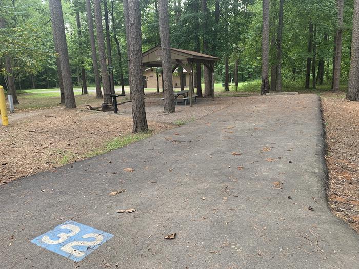 A photo of Site 32 of Loop CARTER COVE  at CARTER COVE with Picnic Table, Electricity Hookup, Shade, Water Hookup