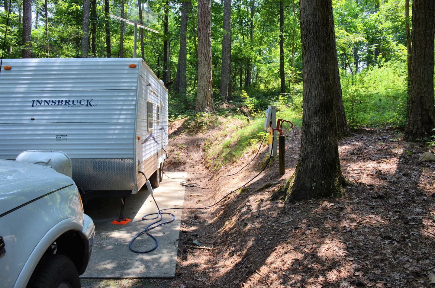 Utilities side clearanceMcKaskey Creek Campground, campsite 25.  Bring sturdy shoes to hook up utilities.