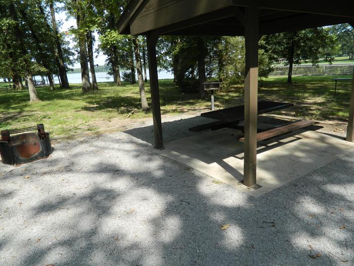 Merrisach Lake D-02 Picnic Shelter + Fire Pit