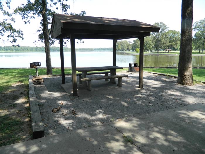 Merrisach Lake D-05 Picnic Shelter + Fire Pit