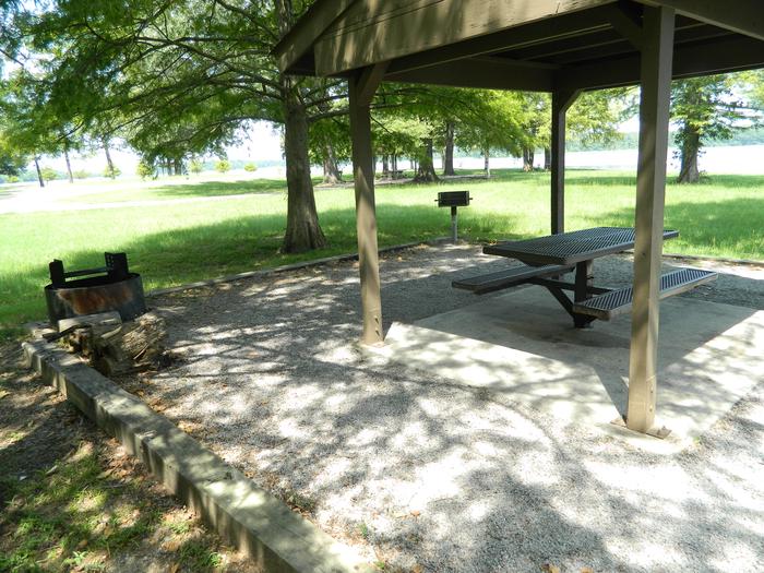 Merrisach Lake D-07 Picnic Shelter + Fire Pit