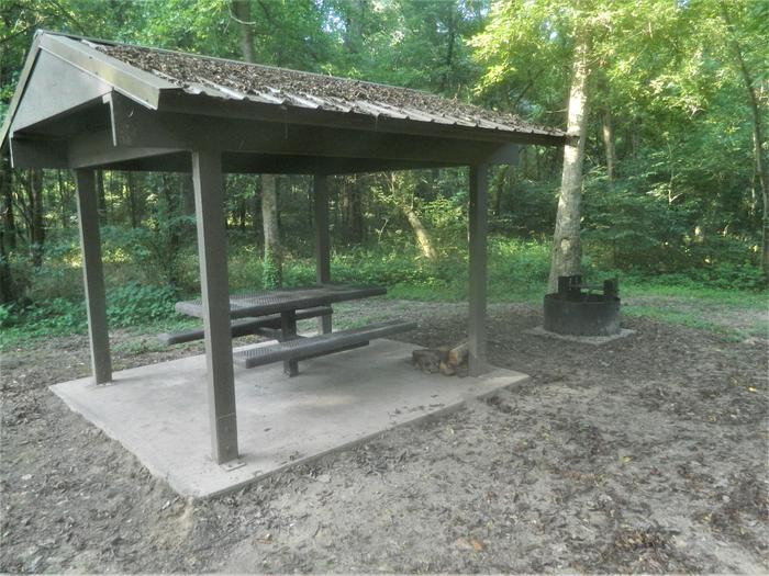 Pendleton Bend A-07 Picnic Shelter + Fire Ring