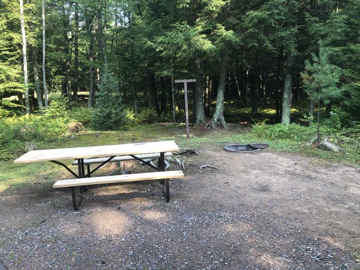 A photo of Site 023 of Loop 2 at Sylvania (Clark Lake) Campground with Picnic Table, Fire Pit, Lantern Pole