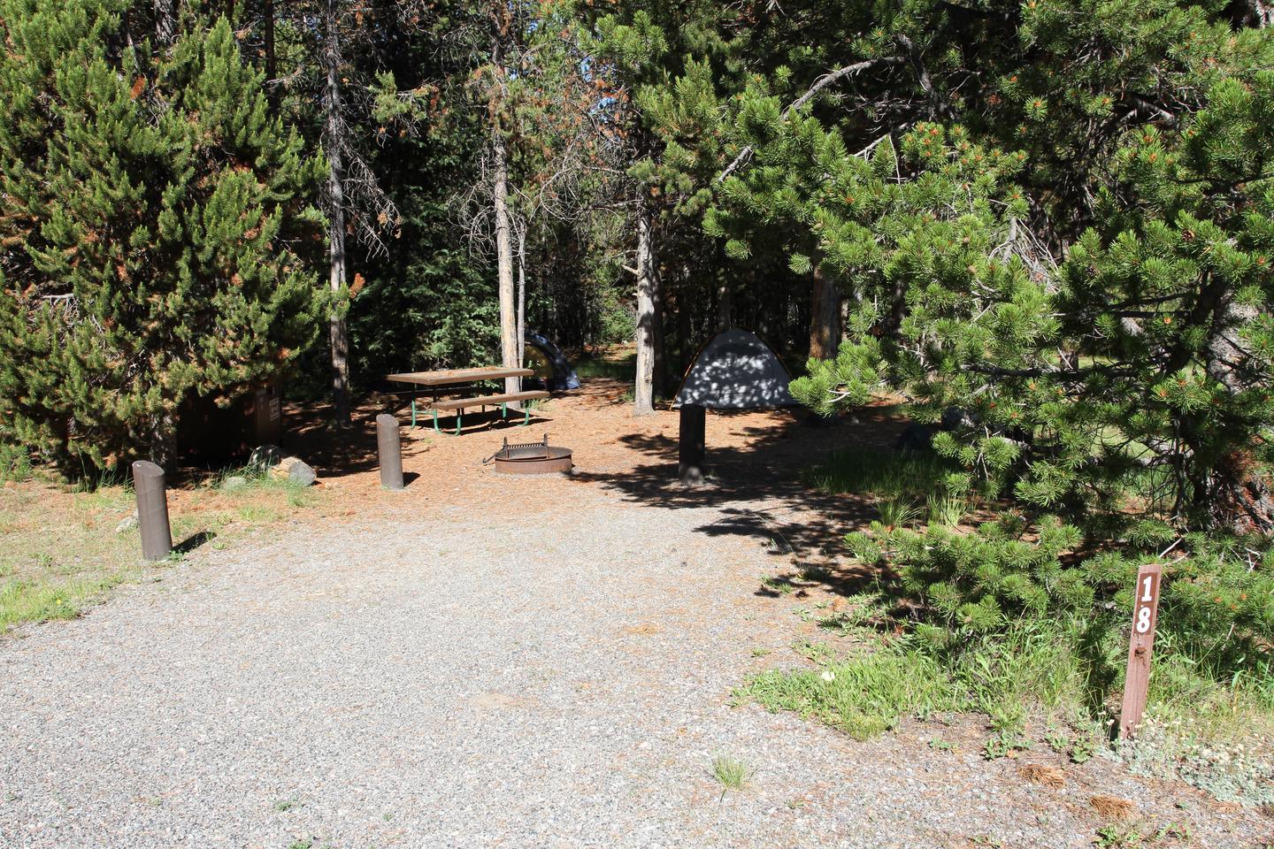 Indian Creek Campground site #18.
