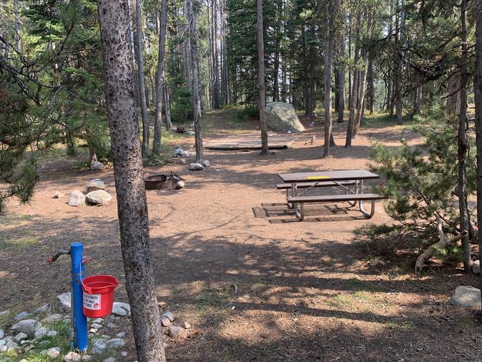 A photo of Site 23 of Loop Jenny Lake at Jenny Lake Campground with Picnic Table, Fire Pit, Food Storage, Tent Pad