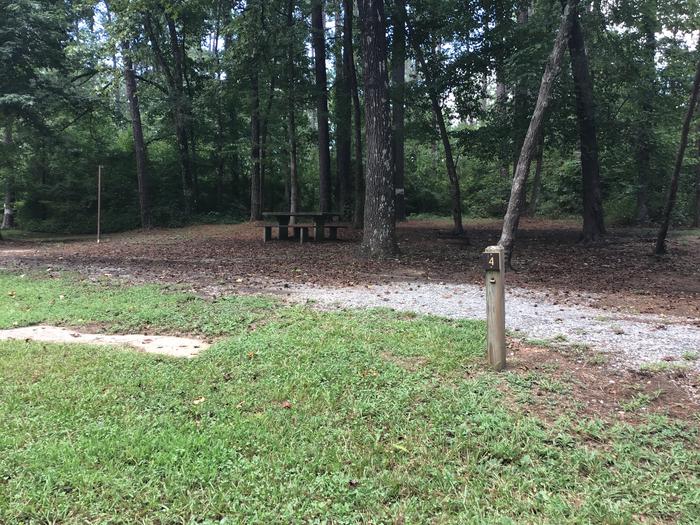 A photo of Site 04 of Loop Brickhouse at Brick House Campground (SC) with Picnic Table, Fire Pit, Shade, Lantern Pole