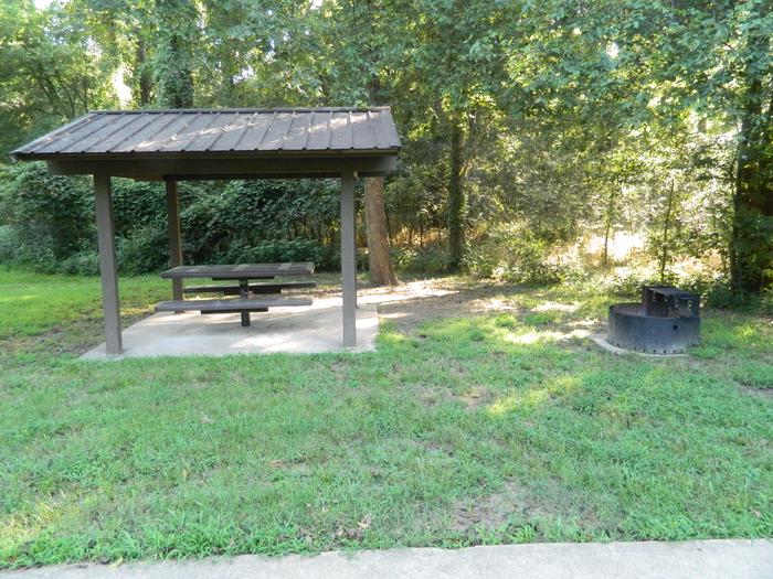 Pendleton Bend A-15 Picnic Shelter + Fire Ring