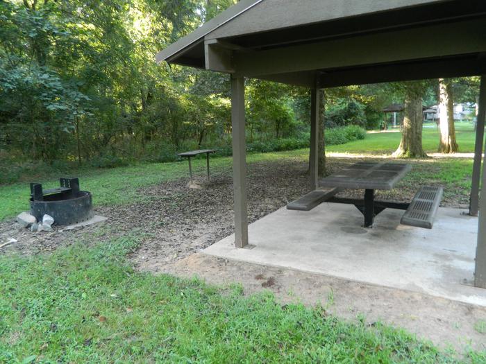 Pendleton Bend A-16 Picnic Shelter + Fire Ring