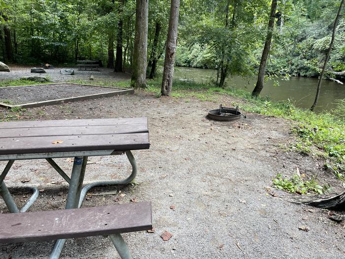 A photo of Site A08 of Loop A at ABRAM'S CREEK CAMPGROUND with Picnic Table, Fire Pit, Waterfront