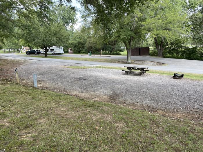 A photo of Site 115 of Loop LAKE at DEFEATED CREEK PARK with Picnic Table, Electricity Hookup, Fire Pit, Shade, Water Hookup