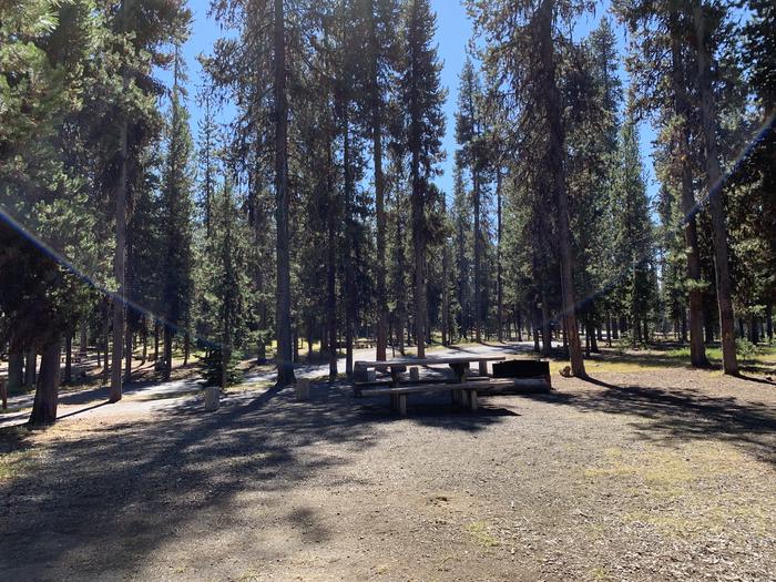 A photo of Site B02 of Loop Loop B at BROKEN ARROW CAMPGROUND with Picnic Table, Fire Pit, Shade, Tent Pad