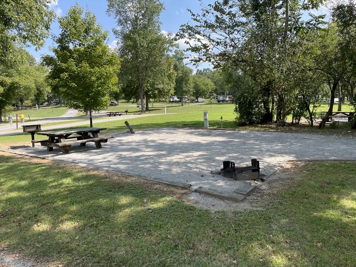 A photo of Site 011 of Loop LAKE at DEFEATED CREEK PARK with Picnic Table, Electricity Hookup, Fire Pit, Shade, Water Hookup