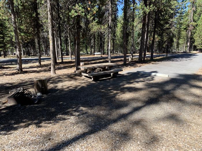 A photo of Site A02 of Loop Loop A at BROKEN ARROW CAMPGROUND with Picnic Table, Fire Pit, Shade, Tent Pad