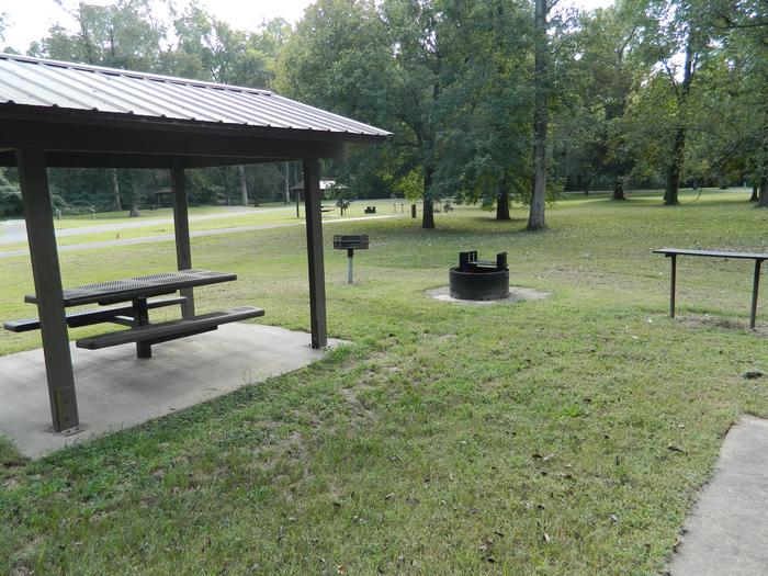 Pendleton Bend A-14 Picnic Shelter + Fire Ring