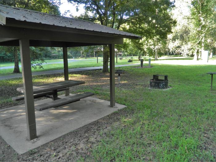 Pendleton Bend A-17 Picnic Shelter + Fire Ring