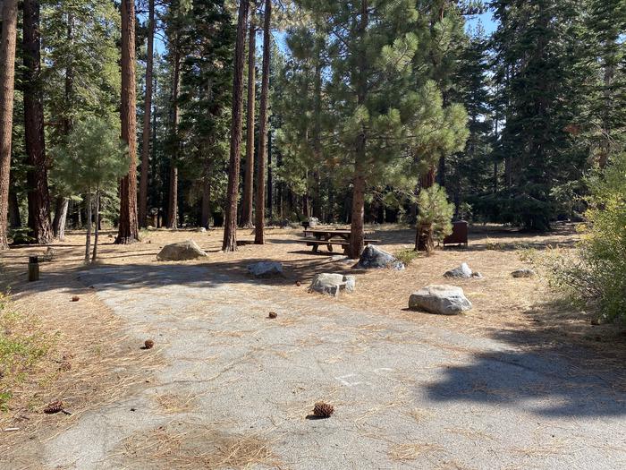 A photo of Site 056 of Loop AREA FALLEN LEAF CAMPGROUND at FALLEN LEAF CAMPGROUND with Picnic Table, Fire Pit, Food Storage