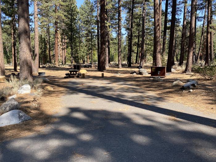 A photo of Site 133A of Loop AREA FALLEN LEAF CAMPGROUND at FALLEN LEAF CAMPGROUND with Picnic Table, Fire Pit, Food Storage