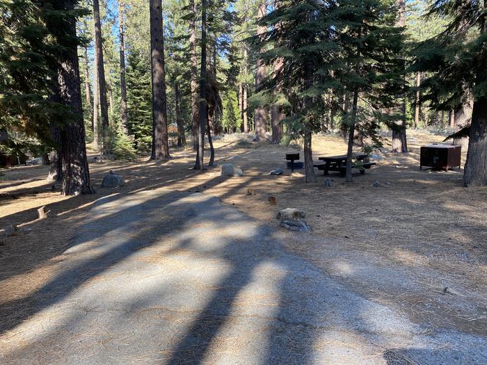 A photo of Site 174 of Loop AREA FALLEN LEAF CAMPGROUND at FALLEN LEAF CAMPGROUND with Picnic Table, Fire Pit, Food Storage