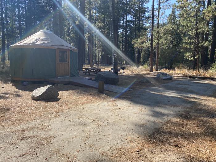 A photo of Site 114 of Loop Yurts at FALLEN LEAF CAMPGROUND with Picnic Table, Fire Pit, Food Storage