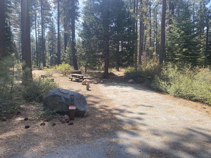 A photo of Site 050 of Loop AREA FALLEN LEAF CAMPGROUND at FALLEN LEAF CAMPGROUND with Picnic Table, Fire Pit, Food Storage