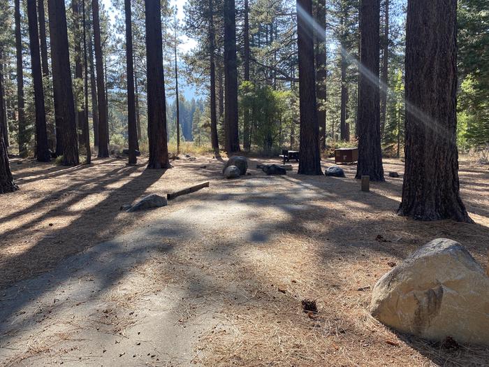 A photo of Site 116 of Loop AREA FALLEN LEAF CAMPGROUND at FALLEN LEAF CAMPGROUND with Picnic Table, Fire Pit, Food Storage
