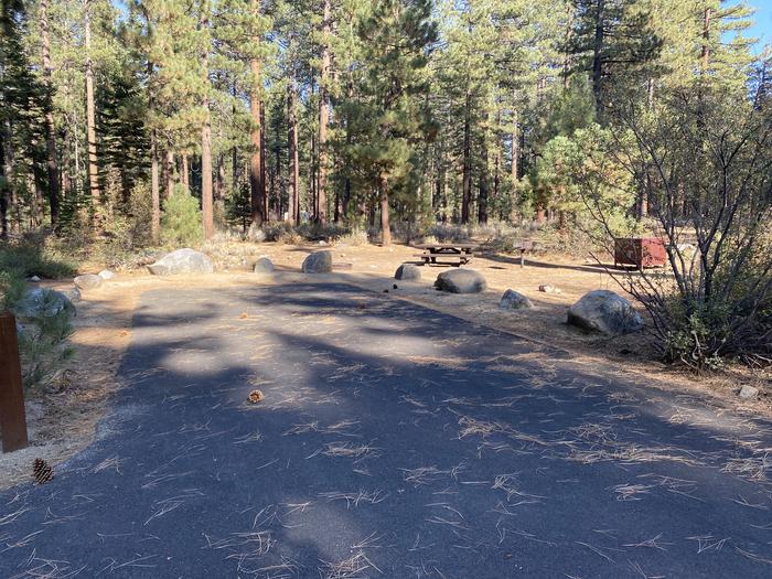 A photo of Site 111 of Loop AREA FALLEN LEAF CAMPGROUND at FALLEN LEAF CAMPGROUND with Picnic Table, Fire Pit, Food Storage