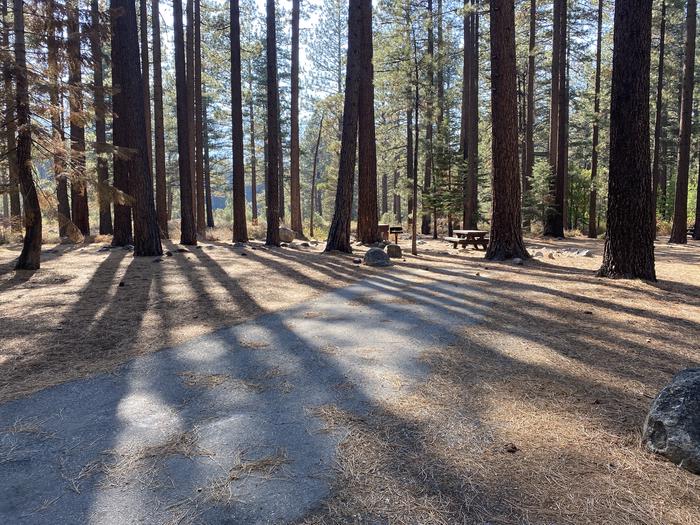 A photo of Site 118 of Loop AREA FALLEN LEAF CAMPGROUND at FALLEN LEAF CAMPGROUND with Picnic Table, Fire Pit, Food Storage