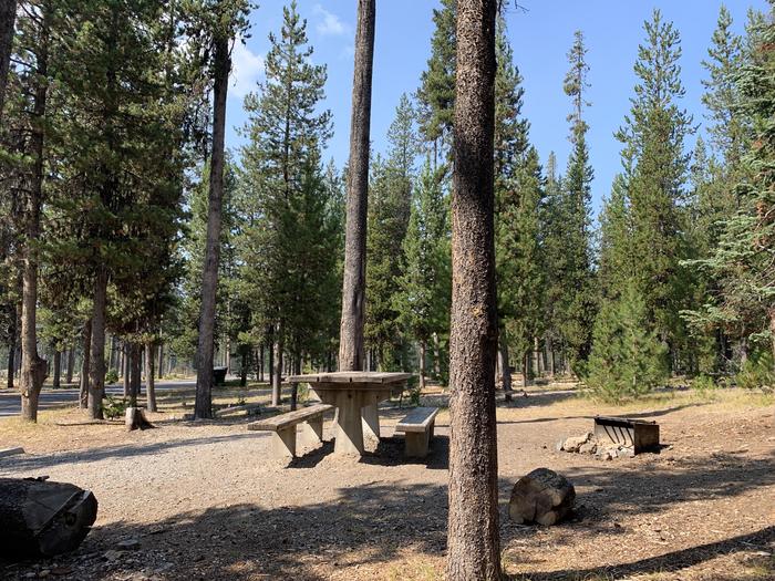 A photo of Site B08 of Loop AREA BROKEN ARROW GROUP at BROKEN ARROW CAMPGROUND with Picnic Table, Fire Pit, Shade, Tent Pad