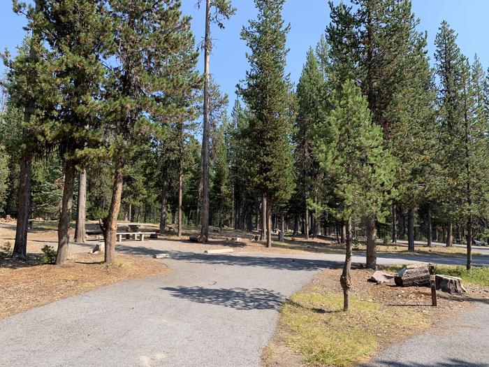 A photo of Site B08 of Loop AREA BROKEN ARROW GROUP at BROKEN ARROW CAMPGROUND with Picnic Table, Fire Pit, Shade, Tent Pad