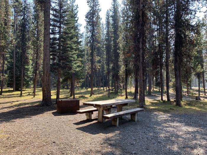 A photo of Site B03 of Loop Loop B at BROKEN ARROW CAMPGROUND with Picnic Table, Fire Pit, Shade, Tent Pad