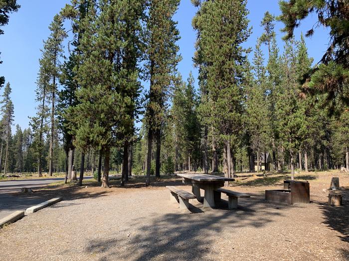 A photo of Site B05 of Loop Loop B at BROKEN ARROW CAMPGROUND with Picnic Table, Fire Pit, Shade, Tent Pad