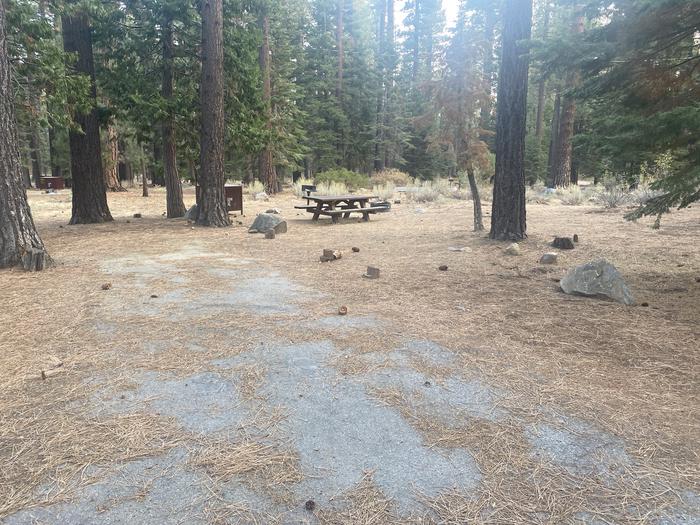 A photo of Site 152 of Loop AREA FALLEN LEAF CAMPGROUND at FALLEN LEAF CAMPGROUND with Picnic Table, Fire Pit, Food Storage