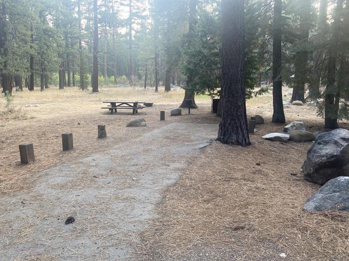 A photo of Site 166 of Loop AREA FALLEN LEAF CAMPGROUND at FALLEN LEAF CAMPGROUND with Picnic Table, Fire Pit, Food Storage