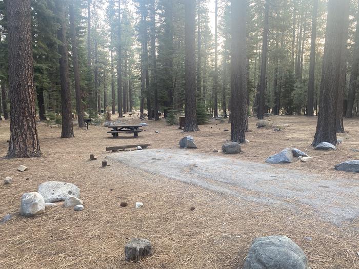 A photo of Site 140 of Loop AREA FALLEN LEAF CAMPGROUND at FALLEN LEAF CAMPGROUND with Picnic Table, Fire Pit, Food Storage