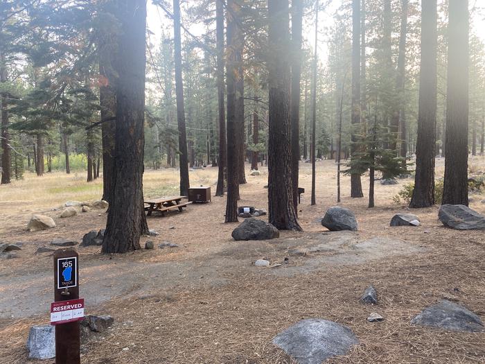 A photo of Site 165 of Loop AREA FALLEN LEAF CAMPGROUND at FALLEN LEAF CAMPGROUND with Picnic Table, Fire Pit, Food Storage