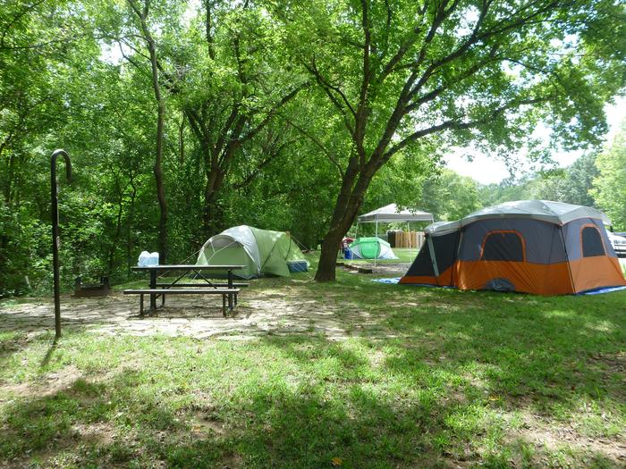 Tyler Bend Main Loop Site #4-4Site #4, 40' back-in, no tent pad.  Parking area is wide enough to park RV & car side by side.