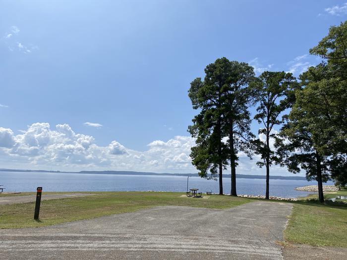 A photo of Site 58 of Loop LOOC at RAYBURN with Picnic Table, Fire Pit, Waterfront, Lantern Pole