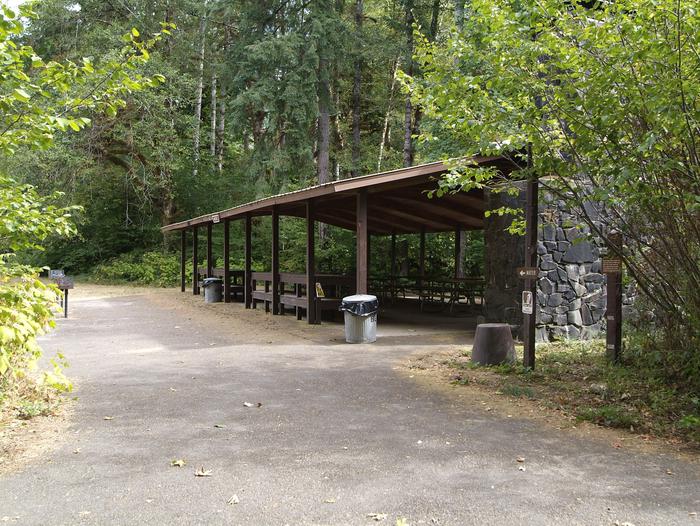 Shelter 1: Day Use only. Includes stand up grills, tables, and fire place. 