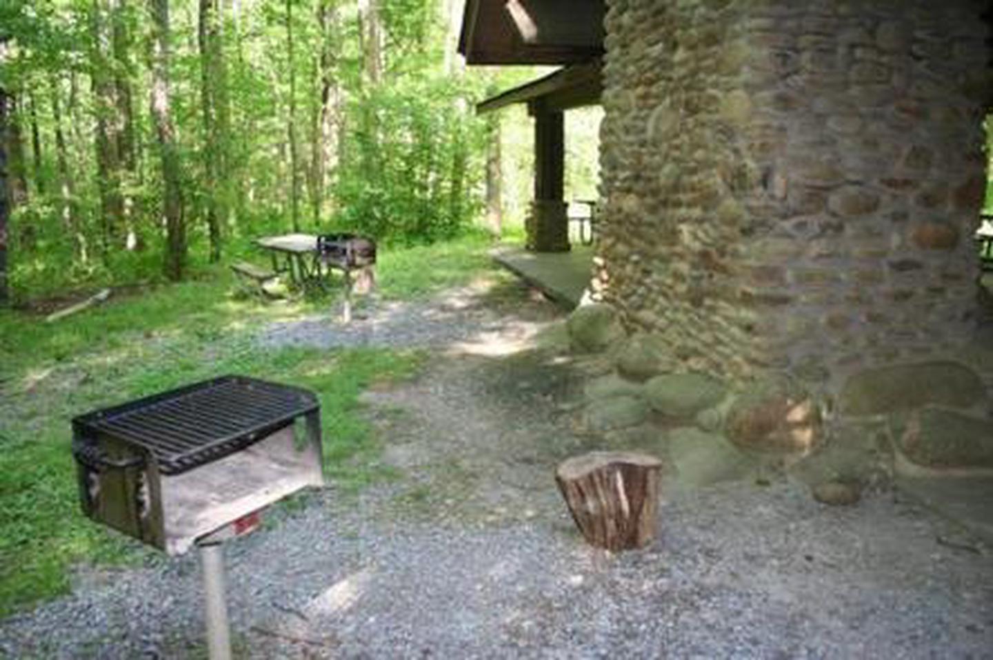 GREENBRIER PICNIC PAVILION  grillsElevated grills located behind pavilion