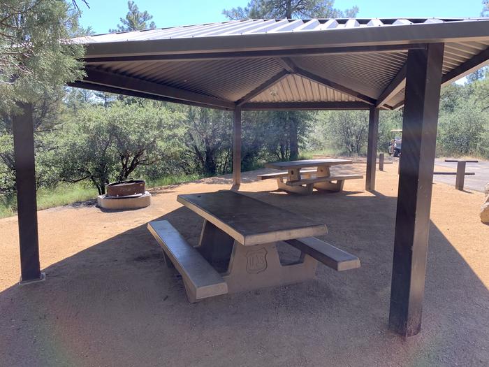 A photo of Site 05 of Loop B at LYNX CAMPGROUND with Picnic Table, Fire Pit, Shade
