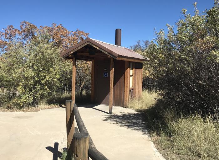 One of two pit toilets available in South Rim Loop A