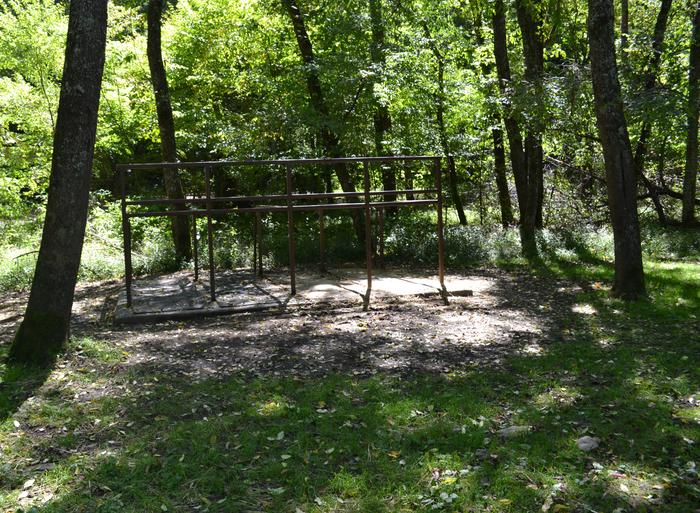 Horse Camp Cataloochee Site 7Horse Stalls for site 7 located slightly away from parking and tent pad area