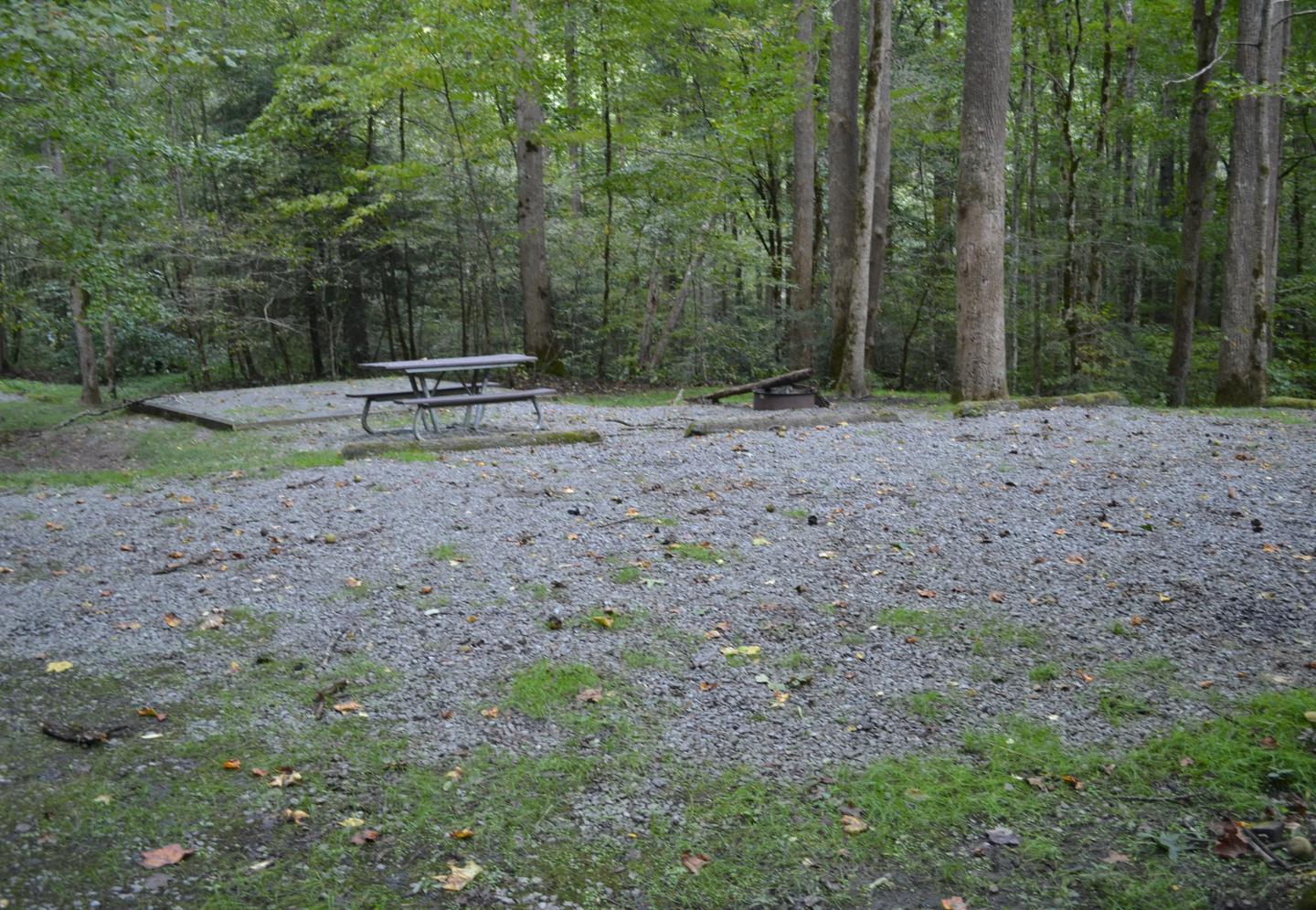 Big Creek Horse Camp Site 3Large gravel parking area for site 3 with location of picnic table and fire ring