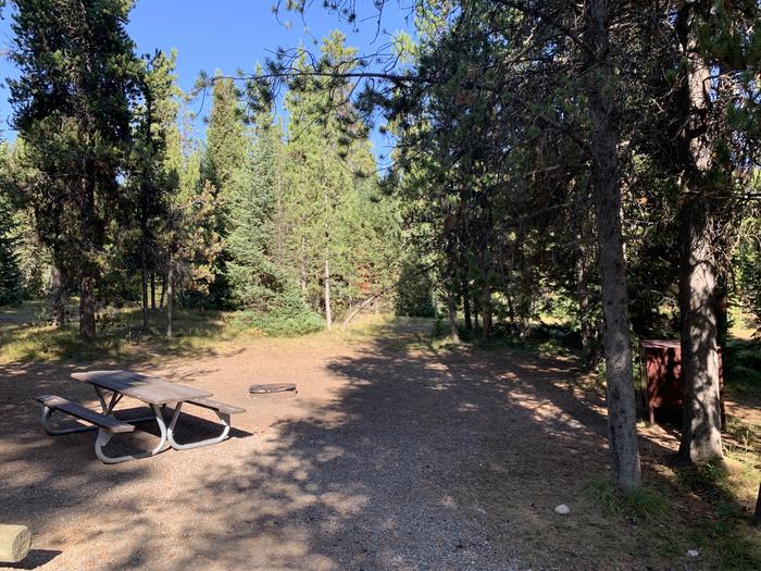 A photo of Site 59 of Loop  Loop 1 at Lizard Creek Campground with Picnic Table, Fire Pit, Shade, Food Storage