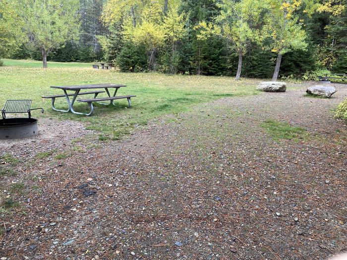 A photo of Site 039 of Loop POND at SWAN LAKE CAMPGROUND with Picnic Table, Fire Pit