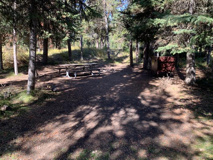A photo of Site 1 of Loop Main Road at Lizard Creek Campground with Picnic Table, Fire Pit, Food Storage