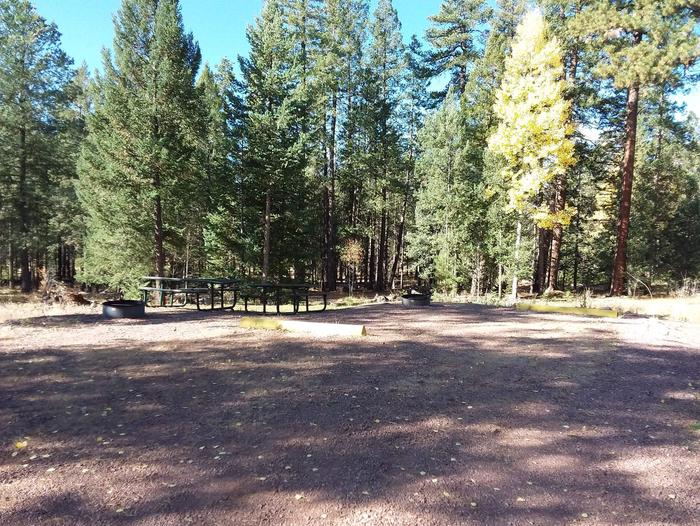 Site 1 & 2 with picnic tables, parking, and campfire rings.