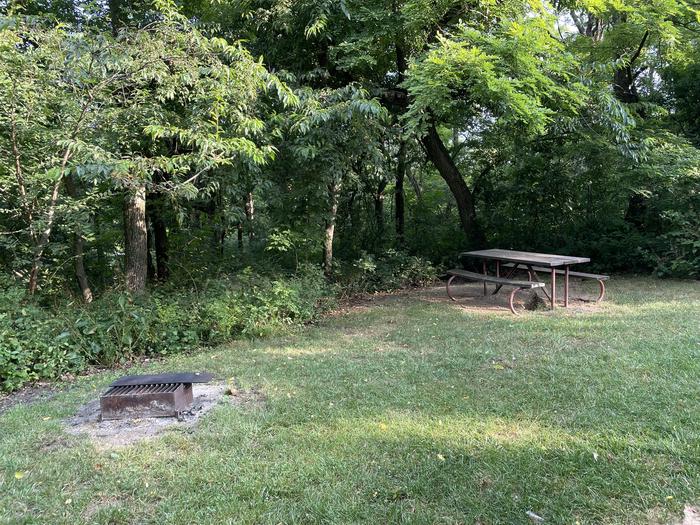 A photo of Site G183 of Loop G Loop at Loft Mountain Campground with Picnic Table, Fire Pit